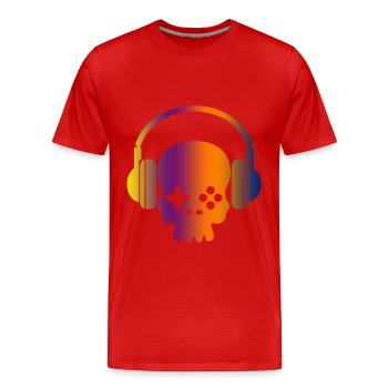 Zocken Headset Gaming Schädel - Männer Premium Bio T-Shirt - Rot - Vorne - Damien (186cm)