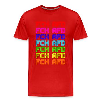 FCK AFD Contre le racisme fascisme - T-shirt bio Premium Homme - rouge - Devant - Damien (186cm)