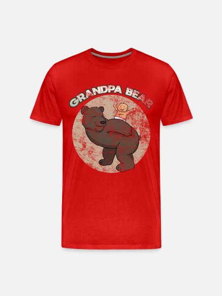Grand-père Bear - T-shirt bio Premium Homme - rouge