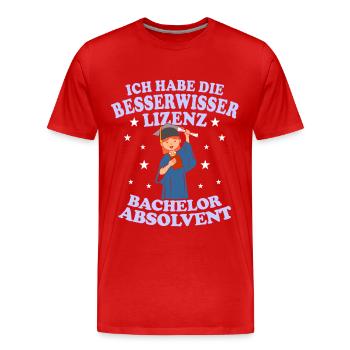 Licence Bachelor Diplômé Besserwisser - T-shirt bio Premium Homme - rouge - Devant - Damien (186cm)