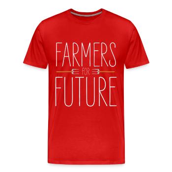 Farmers for Future Bauer Landwirt Demonstration - Männer Premium Bio T-Shirt - Rot - Vorne - Damien (186cm)