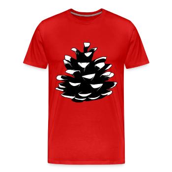 Pommes de pin Pommes de pin Forêt Arbre naturel - T-shirt bio Premium Homme - rouge - Devant - Damien (186cm)