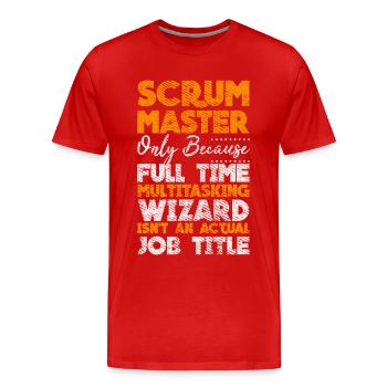 Scrock Master Developer Docker Container Git Touch - T-shirt bio Premium Homme - rouge - Devant - Damien (186cm)