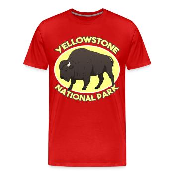 Yellowstone National Park National Park USA bison - Men's Premium Organic T-Shirt - red - Front - Damien (186cm)