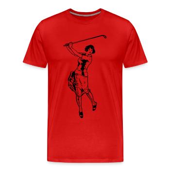 Golf - Golf - Golfeur - T-shirt bio Premium Homme - rouge - Devant - Damien (186cm)