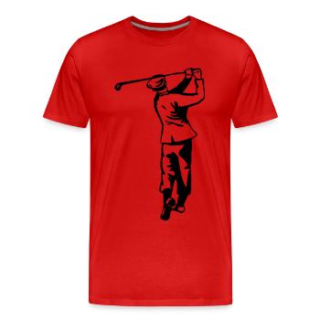 Golf - Golf - Golfeur - T-shirt bio Premium Homme - rouge - Devant - Damien (186cm)