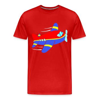 Airplane aviator - Men's Premium Organic T-Shirt - red - Front - Damien (186cm)
