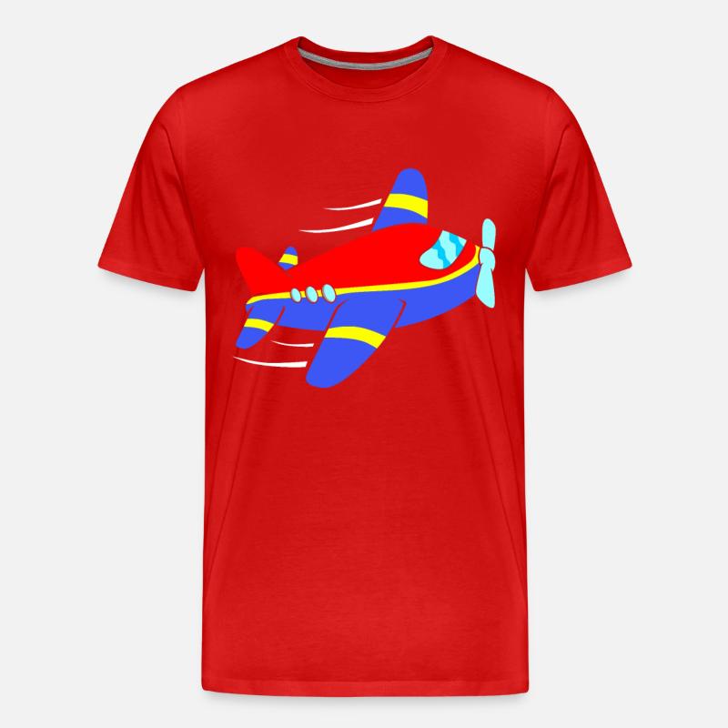 Flugzeug Flieger - Männer Premium Bio T-Shirt - Rot