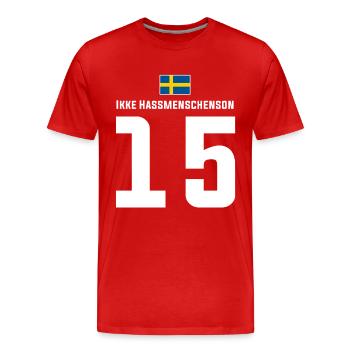 Schwedische Namen Fußball Sauf Mallorca Trikot - Männer Premium Bio T-Shirt - Rot - Vorne - Damien (186cm)