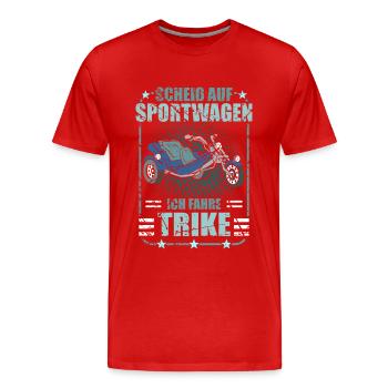 Triker Spruch Lustig Trike Dreirad - Männer Premium Bio T-Shirt - Rot - Vorne - Damien (186cm)