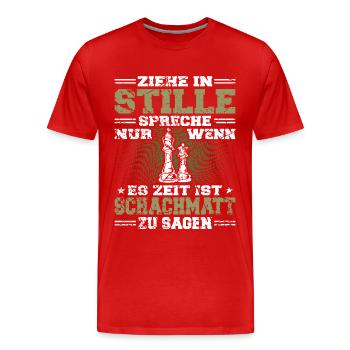 Schach Regeln Schachmatt Schachspieler - Männer Premium Bio T-Shirt - Rot - Vorne - Damien (186cm)