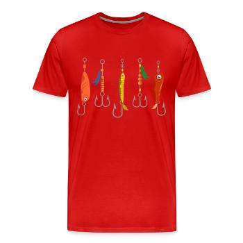 Leurres de pêche Leurres clignotants - T-shirt bio Premium Homme - rouge - Devant - Damien (186cm)