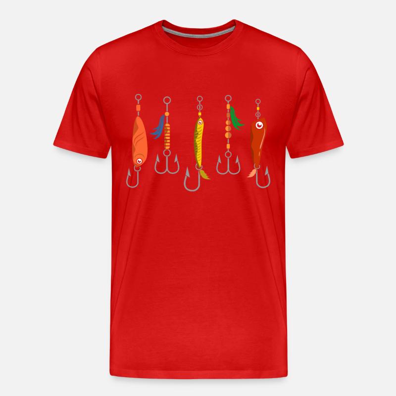 Angelköder Blinker Kunstköder - Männer Premium Bio T-Shirt - Rot