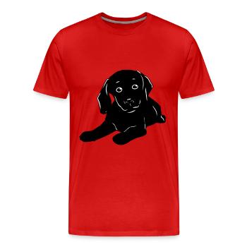 Chiens Bébé Chien Animaux De compagnie Enfants Enfant Chien - T-shirt bio Premium Homme - rouge - Devant - Damien (186cm)