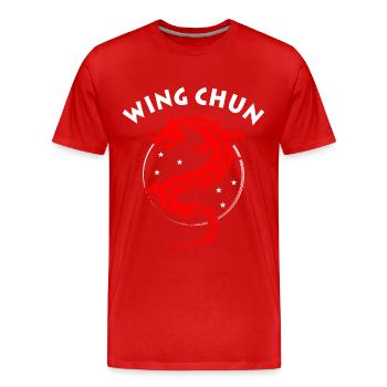 Wing Chun - Männer Premium Bio T-Shirt - Rot - Vorne - Damien (186cm)
