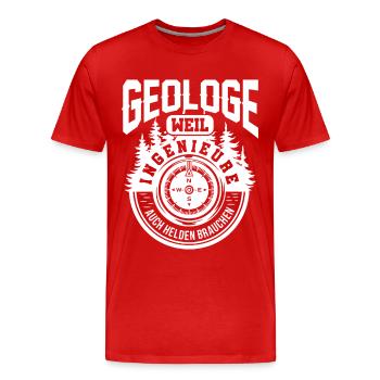Geologe - Männer Premium Bio T-Shirt - Rot - Vorne - Damien (186cm)