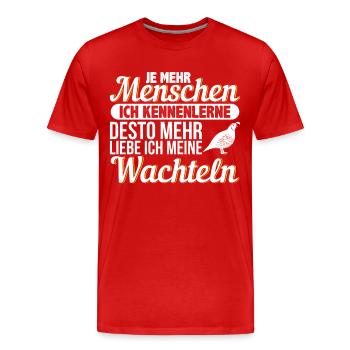 Wachtel - Männer Premium Bio T-Shirt - Rot - Vorne - Damien (186cm)