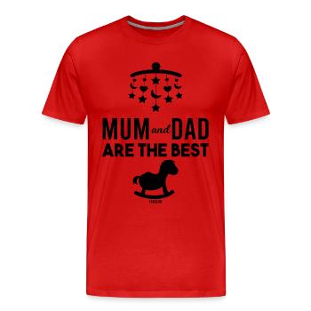 Bébé enfant fils fille aime maman papa - T-shirt bio Premium Homme - rouge - Devant - Damien (186cm)