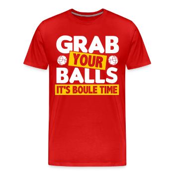 Boule Petanque Boccia Boules - Men's Premium Organic T-Shirt - red - Front - Damien (186cm)