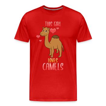 Chameau amoureux des chameaux - T-shirt bio Premium Homme - rouge - Devant - Damien (186cm)