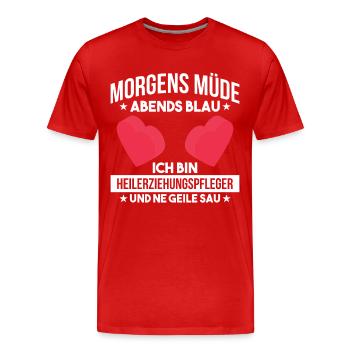 Erziehungspfleger Pflegekräfte Pflege Hep Geschenk - Männer Premium Bio T-Shirt - Rot - Vorne - Damien (186cm)