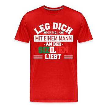 Sicilia Palermo Italy Sicilian - Männer Premium Bio T-Shirt - Rot - Vorne - Damien (186cm)