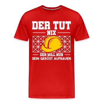 Bauarbeiter Gerüstbauer Arbeiter Gerüstbau - Männer Premium Bio T-Shirt - Rot - Vorne - Damien (186cm)