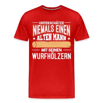 Kubb Schach Wikinger Wurfhölzer - Männer Premium Bio T-Shirt - Rot - Vorne - Damien (186cm)