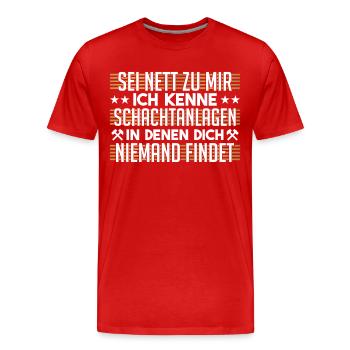 Ruhrgebiet Grubenkumpel Bochum Ruhrpott Geschenk - Männer Premium Bio T-Shirt - Rot - Vorne - Damien (186cm)