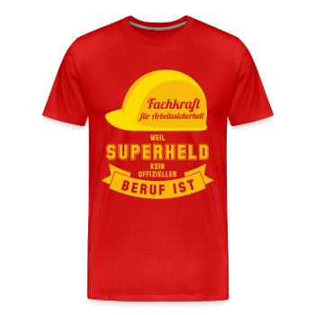 Superheld Fachkraft Arbeitssicherheit Superheld - Männer Premium Bio T-Shirt - Rot - Vorne - Damien (186cm)