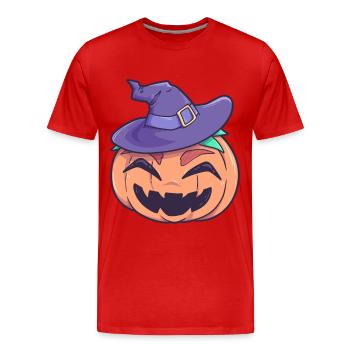 Pumpkin witch halloween monster - Men's Premium Organic T-Shirt - red - Front - Damien (186cm)