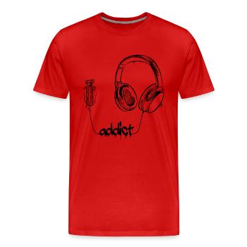 Kopfhörer Over Ear DJ Buds Addict Musik Süchtig - Männer Premium Bio T-Shirt - Rot - Vorne - Damien (186cm)