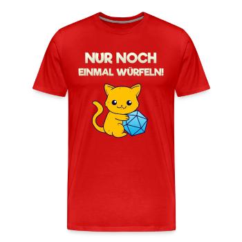 Nur Noch Einmal Würfeln Brettspiel Rollenspiel - Männer Premium Bio T-Shirt - Rot - Vorne - Damien (186cm)
