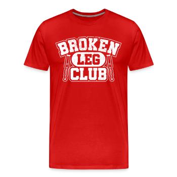 Patient Gute Besserung Knochenbruch Geschenk - Männer Premium Bio T-Shirt - Rot - Vorne - Damien (186cm)