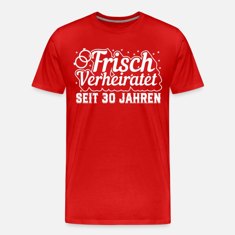 Ehefrau Verheiratet Perlenhochzeit Geschenk - Männer Premium Bio T-Shirt - Rot