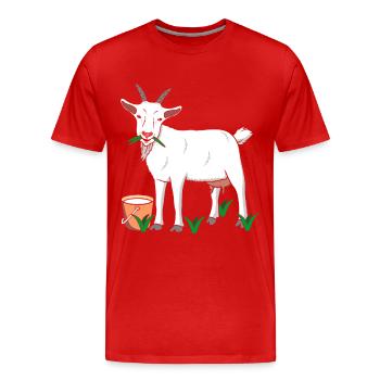 Lait de chèvre - T-shirt bio Premium Homme - rouge - Devant - Damien (186cm)