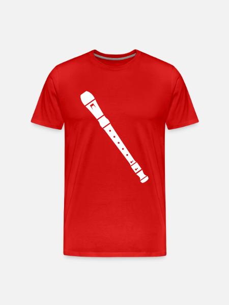 Flöte - Männer Premium Bio T-Shirt - Rot