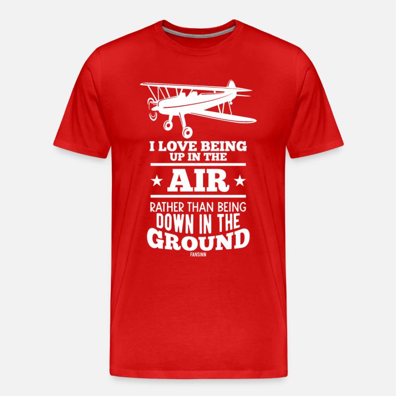 Flugzeug - Männer Premium Bio T-Shirt - Rot