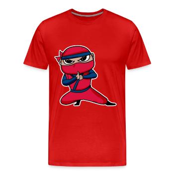 Ninja - Men's Premium Organic T-Shirt - red - Front - Damien (186cm)