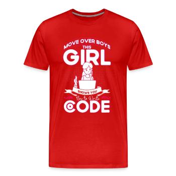Softwareentwickler Entwickler Nerd Programmierer - Männer Premium Bio T-Shirt - Rot - Vorne - Damien (186cm)