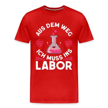 Chemiker Labor Chemielaborant - Männer Premium Bio T-Shirt - Rot - Vorne - Damien (186cm)
