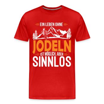 Jodelmusik Jodler Jodeln - Männer Premium Bio T-Shirt - Rot - Vorne - Damien (186cm)