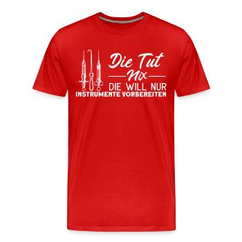 Krankenhaus Operationstechnische Assistentin - Männer Premium Bio T-Shirt - Rot - Vorne - Damien (186cm)