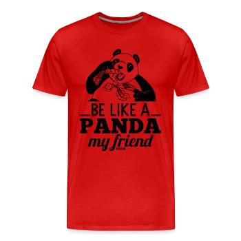 Pandabär essen hungrig Panda - Männer Premium Bio T-Shirt - Rot - Vorne - Damien (186cm)