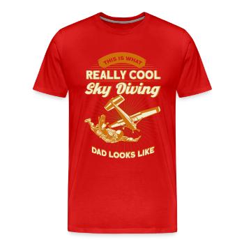Skydive Skydiving Dad Gift - Men's Premium Organic T-Shirt - red - Front - Damien (186cm)