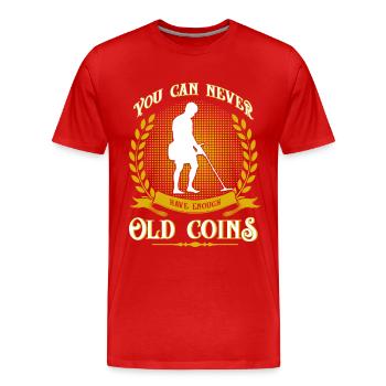 Sondler Münzen Sondengänger Geschenk - Männer Premium Bio T-Shirt - Rot - Vorne - Damien (186cm)