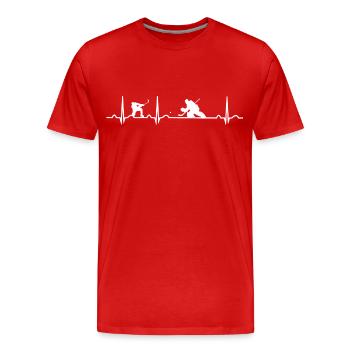 Hockey hockey de hockey battement de coeur hockey hockey - T-shirt bio Premium Homme - rouge - Devant - Damien (186cm)