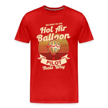 Ballonfahrer Retro Heißluftballon Geschenk - Männer Premium Bio T-Shirt - Rot - Vorne - Damien (186cm)