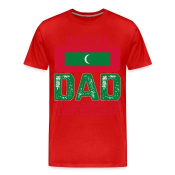 Drapeau maldivien papa Maldives pour la fête des pères - T-shirt bio Premium Homme - rouge - Devant - Damien (186cm)