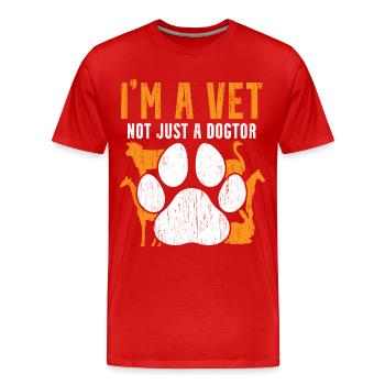 Je ne suis pas seulement dogtor. - T-shirt bio Premium Homme - rouge - Devant - Damien (186cm)